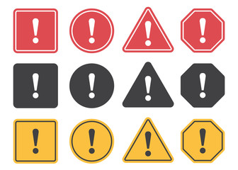 Poster - Set of attention icons in a flat design