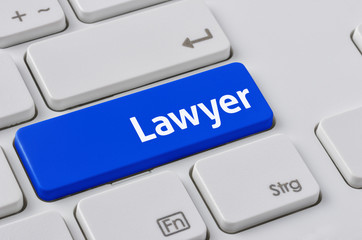 Wall Mural - a keyboard with a blue button - lawyer