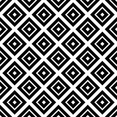 Wall Mural - Vector geometric seamless pattern with rhombuses. Black and white abstract pattern background