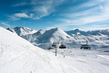 Poster - Winter landscape of mountains and free space for your decoration. 