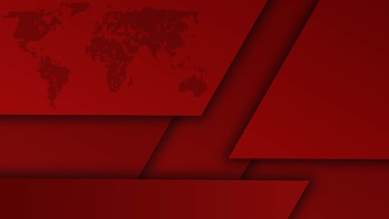 Poster - Abstract background of graphic elements in red colour - world map stylized - 3D illustration
