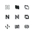 © Template Dealer - Letter N Logo Set Collection Lettermark Monogram - Typeface Type Emblem Character Trademark