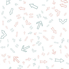 Sticker - Seamless vector pattern with different arrows. Modern cursor illustration