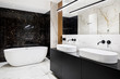 canvas print picture - Luxury bathroom with marble walls and floor