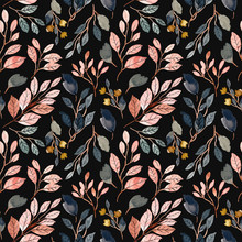 Watercolor Leaves Semaless Pattern