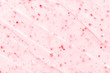 Strawberry ice cream texture close up. Top view.