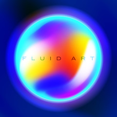Poster - fluid art abstract shape. shimmers colorful ball. amazing vector object.