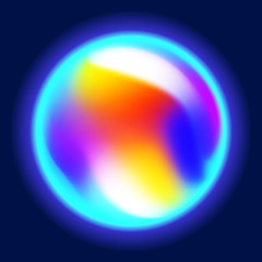 Poster - fluid art abstract shape. shimmers colorful ball. amazing vector object.
