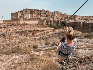 Wall Mural - photos of tourist attraction zipline in jodhpur