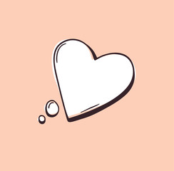 Poster - Hand drawn set of heart speech bubbles. Vector pop art romantic objects. Doodle elements for dialog