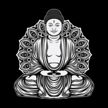 Vector Outline Buddha Amitabha