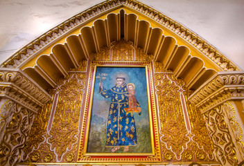 Pasto, Nariño, Colombia. September 1, 2015: Interior of the Saint John Baptist church. 