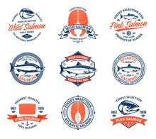 Vector Salmon Logo And Design Elements