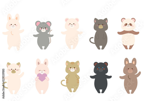 動物のイラストセット うさぎ 熊 猫 パンダ ネズミ Buy This Stock Vector And Explore Similar Vectors At Adobe Stock Adobe Stock