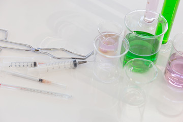 Poster - Active medical equipment placed on the operating table in the laboratory