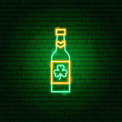 Wall Mural - Irish Beer Bottle Neon Sign