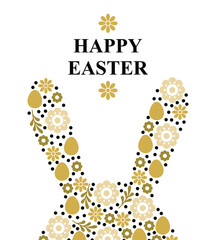 Sticker - Vector illustrations of Easter greeting card with decorative rabbit ears