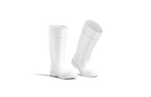 Blank White Rubber Wellington Boots Mock Up, Isolated