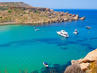 Wall Mural - Beautiful view of the azure bay. Malta