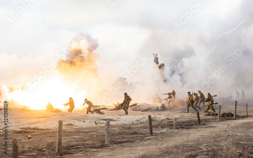 Fotografía Reconstruction of the battle of the second world war