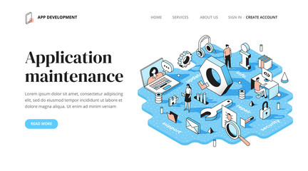 Application Maintenance Isometric Concept