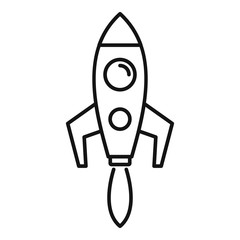 Poster - startup rocket icon. outline startup rocket vector icon for web design isolated on white background