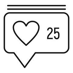 Poster - Like chat message icon. Outline like chat message vector icon for web design isolated on white background