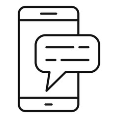 Poster - Smartphone chat icon. Outline smartphone chat vector icon for web design isolated on white background