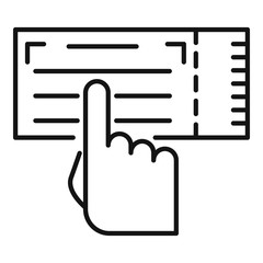 Poster - Click online ticket icon. Outline click online ticket vector icon for web design isolated on white background