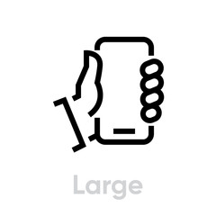 Wall Mural - Specs tech large phone vector editable line icon. Simple pictogram isolated on white background.