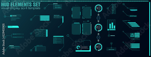 Fotografía Futuristic Vector HUD Interface Screen Design