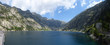 Panoramic view of the Cavallers Reservoir and the groundhog route. Aigüestortes National Park and Lake Sant Maurici, the Pyrenees Mountains, Catalonia