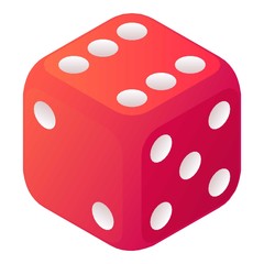 Leisure dice icon. Isometric of leisure dice vector icon for web design isolated on white background