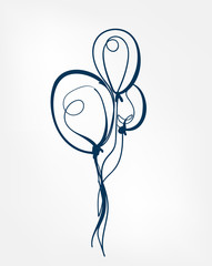 Wall Mural - balloon one line vector isolated design element