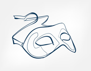 Wall Mural - mask one line vector isolated design element