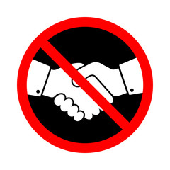 Poster - Handshake ban. Stop Handshake vector sign.