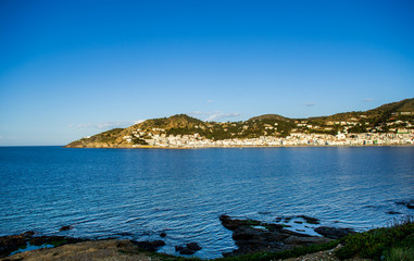 Coastal panorama over the typical Mediterranean village El Port de la Selva, Costa Brava, Catalonia, Spain