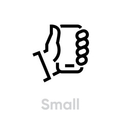 Wall Mural - Small phone specs tech vector editable line icon. Simple pictogram isolated on white background.