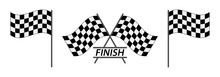 Set Of Finish Flag. Finish Flag For Car Racing Flat Vector Icon For Apps And Websites. Vector