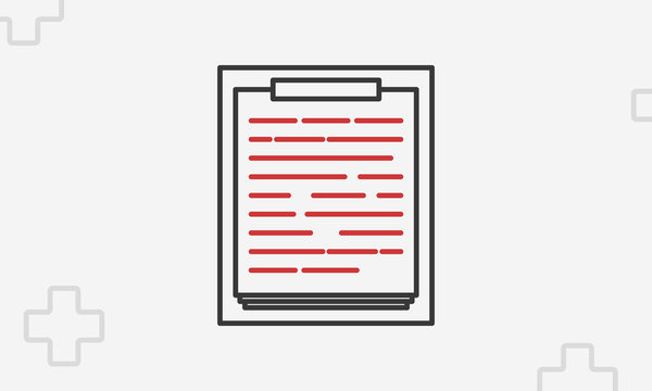 Documents icon, outline poll symbol, thin line vector illustration