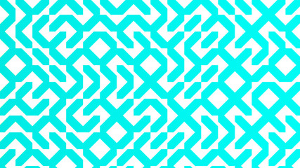 Fototapete - abstract geometric pattern: maze of blue lines on a white background, 3d rendering
