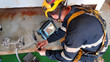 © Larry - NDT Technician making phased array tests on steel