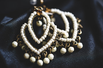 Close-up of a couple ethnic style earrings