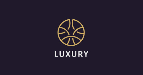 Wall Mural - Luxury circle logo icon vector sign. Elegant ornament company logotype.