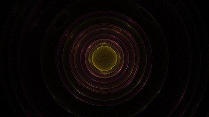 Wall Mural - slowly rotating abstract concentric orbital globes on black background