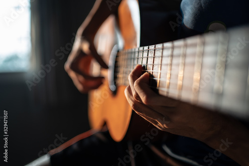 Cuadros en Lienzo Playing Classical Guitar at Home