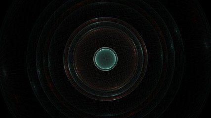 Wall Mural - slowly rotating abstract concentric orbital globes on black background