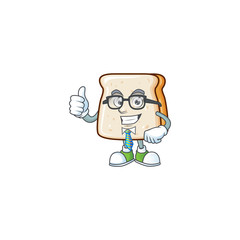 Wall Mural - Slice of bread successful Businessman cartoon design with glasses and tie