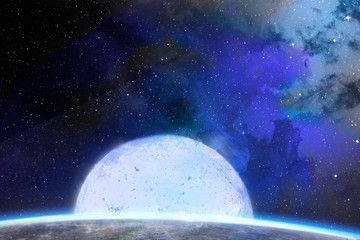 Wall Mural - Stars, planet and galaxy space sky night background