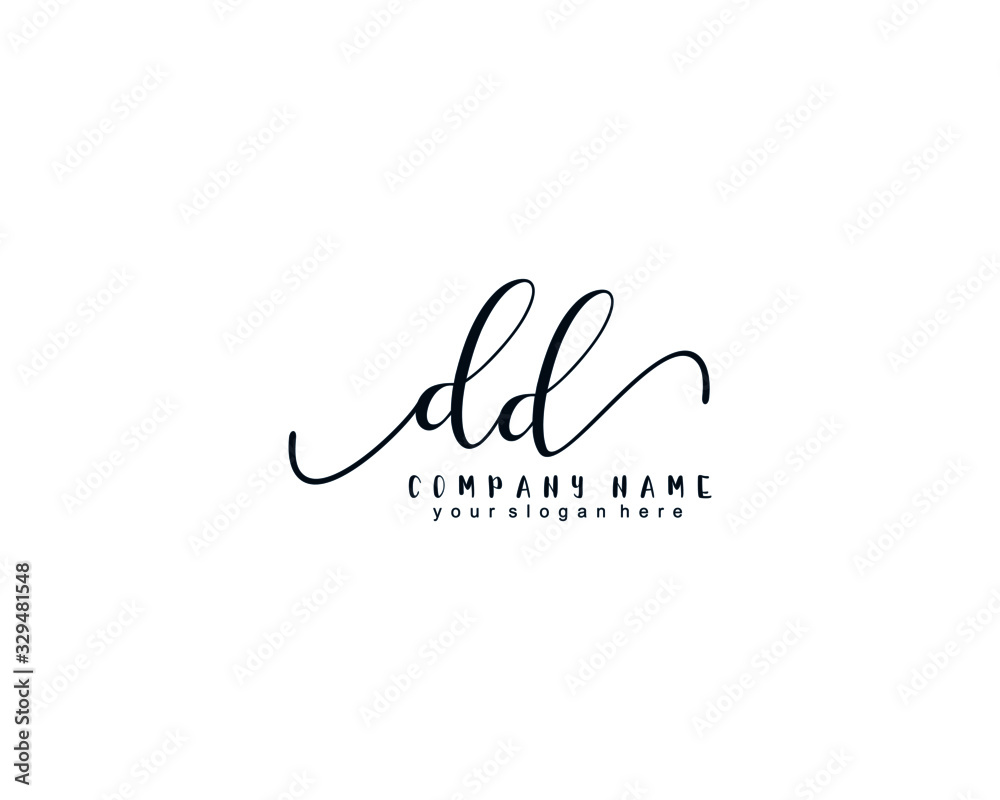 Script Dd Logo Letter DD handwrititing logo with a beautiful template Stock Vector ...